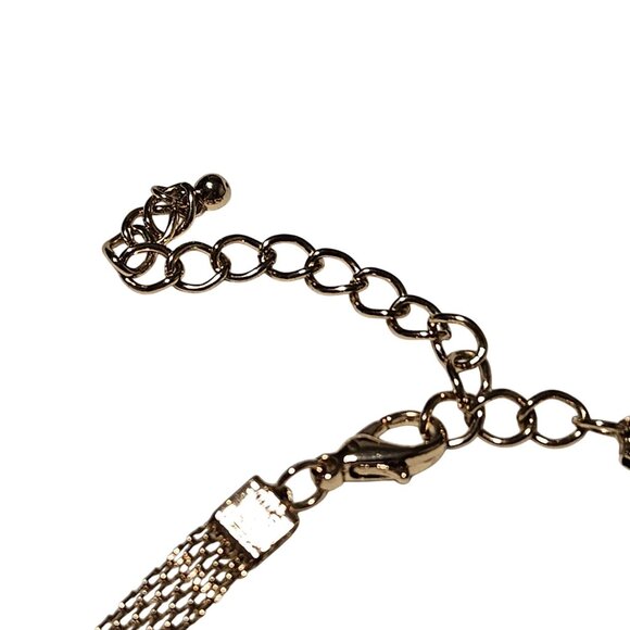Elegant Mesh Chain Bracelets Rose Gold Silver and Gold Tone Set Of 3 Adjustable - Picture 7 of 9